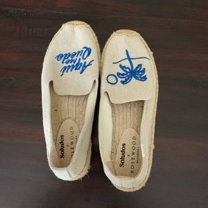 Soludos X Rosewood Mayakoba Beige Espadrilles Aqui Me Quedo Flats Size 9